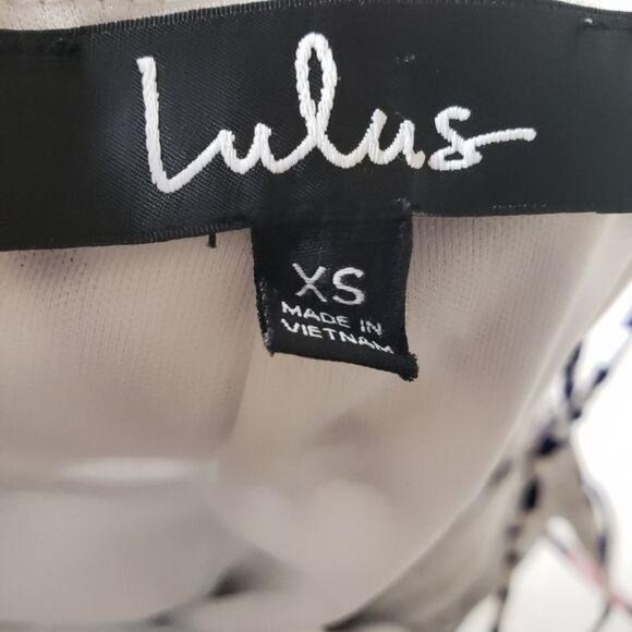 Lulus turn a phrase Navy purple & White Geometric Print Slip tunic Dress XS - Picture 4 of 10